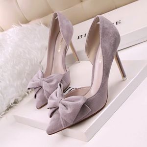Double Bow Suede Heels